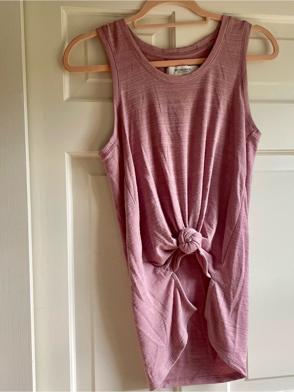 Knot Front Sleeveless Tank - Dusty Rose